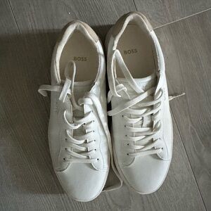 Boss Classic White Lace-Up Sneakers